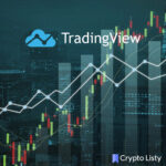 Trading view logo on a trading chart.