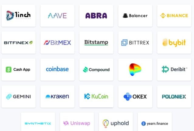 TokenTax list of supported exchanges.