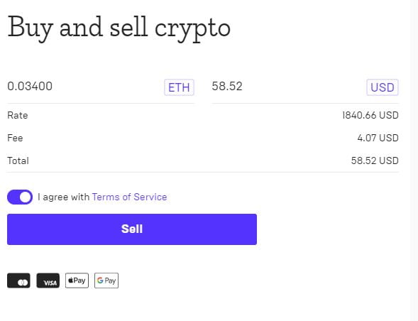 Seamlessly sell and buy crypto. Also, you can receive your fiat on your credit card.
