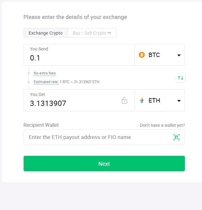 Exchanging crypto on ChangeNow is simple and easily done.