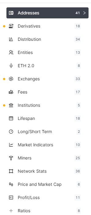 Glassnode has different metrics that you can view on charts with over ten years of data.