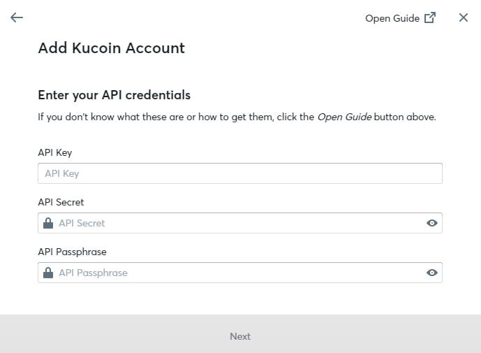 Enter your exchange API key to connect it to Recap.