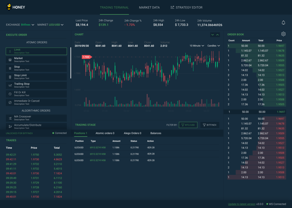 Honey framework on Bitfinex will enable you to automate your trades easily.