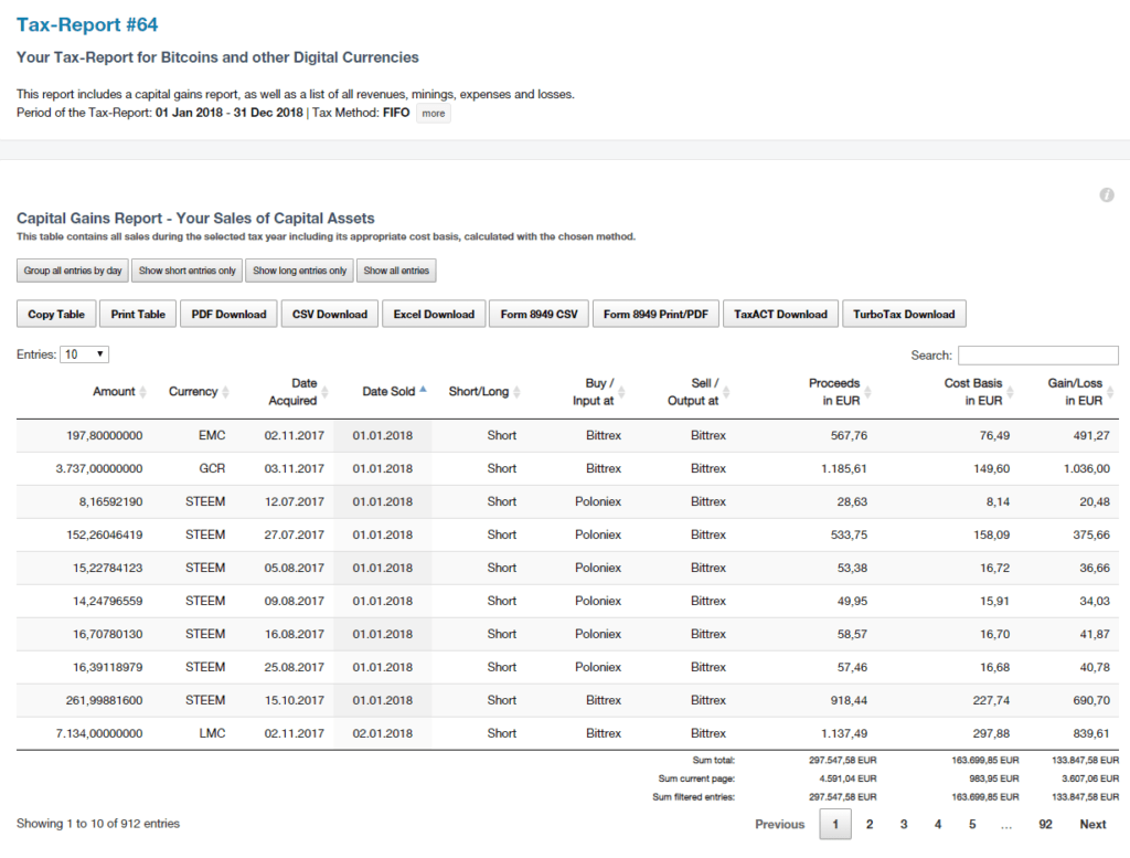 Import all your trades into CoinTracking.