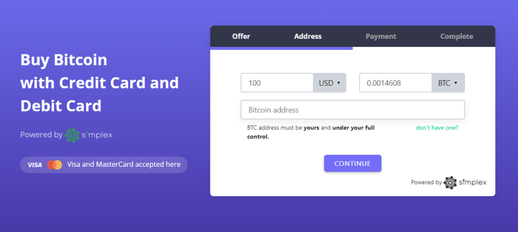 CoinSwitch allows you to buy crypto for fiat.