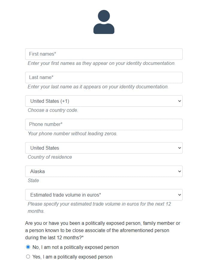 Submit some information to finish your LocalBitcoins account verification.