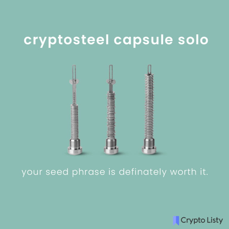 Cryptosteel Capsule Solo is A Solid Steel Backup Security for Your Crypto Wallet.