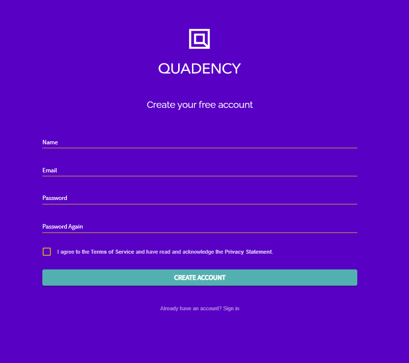 Sign up on Quadency to create your grid bot