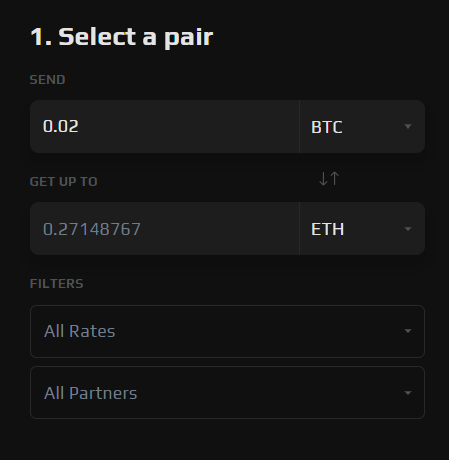 Select your trading pairs.