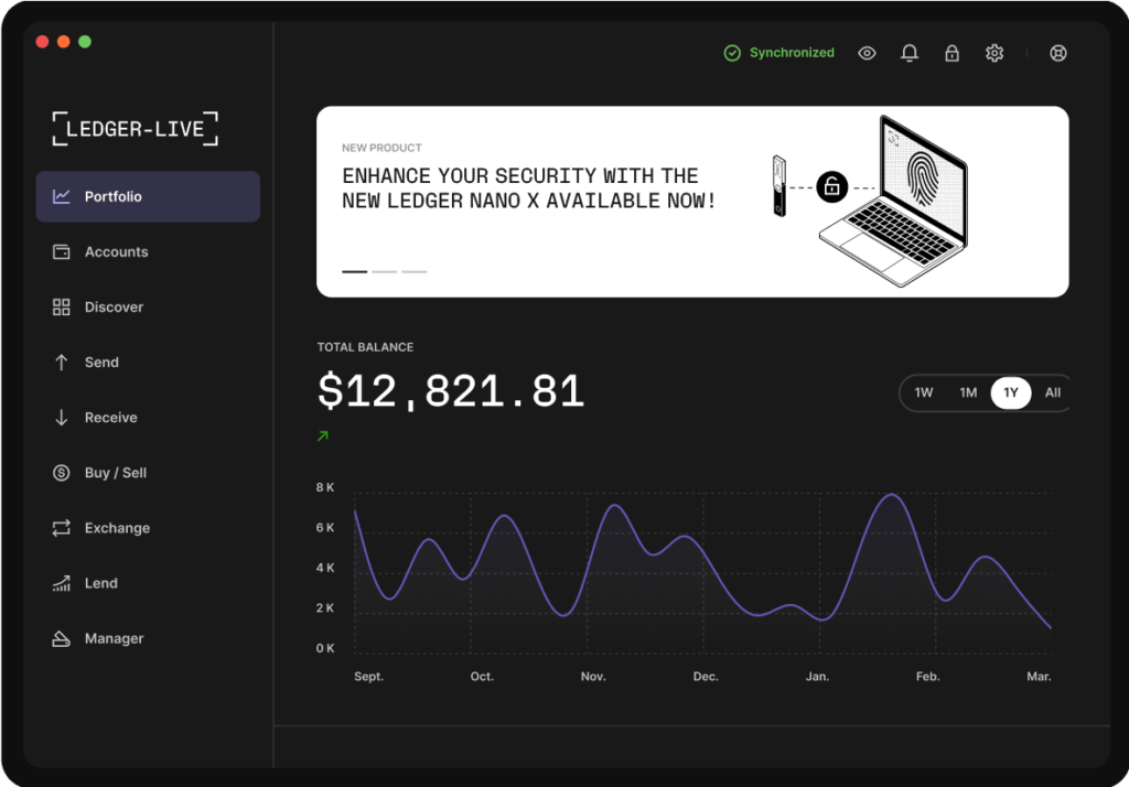 Make transactions with Ledger Live.